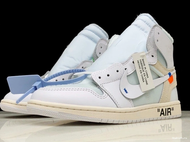 One Kick 1 High Air White Jordan Off-White AQ0818-100 Retro 0727